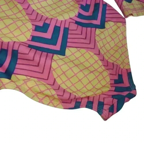 Tea Long Sleeve Swimsuit with Pink and Yellow Pineapple Print - Size Girls 6 - Picture 3 of 4